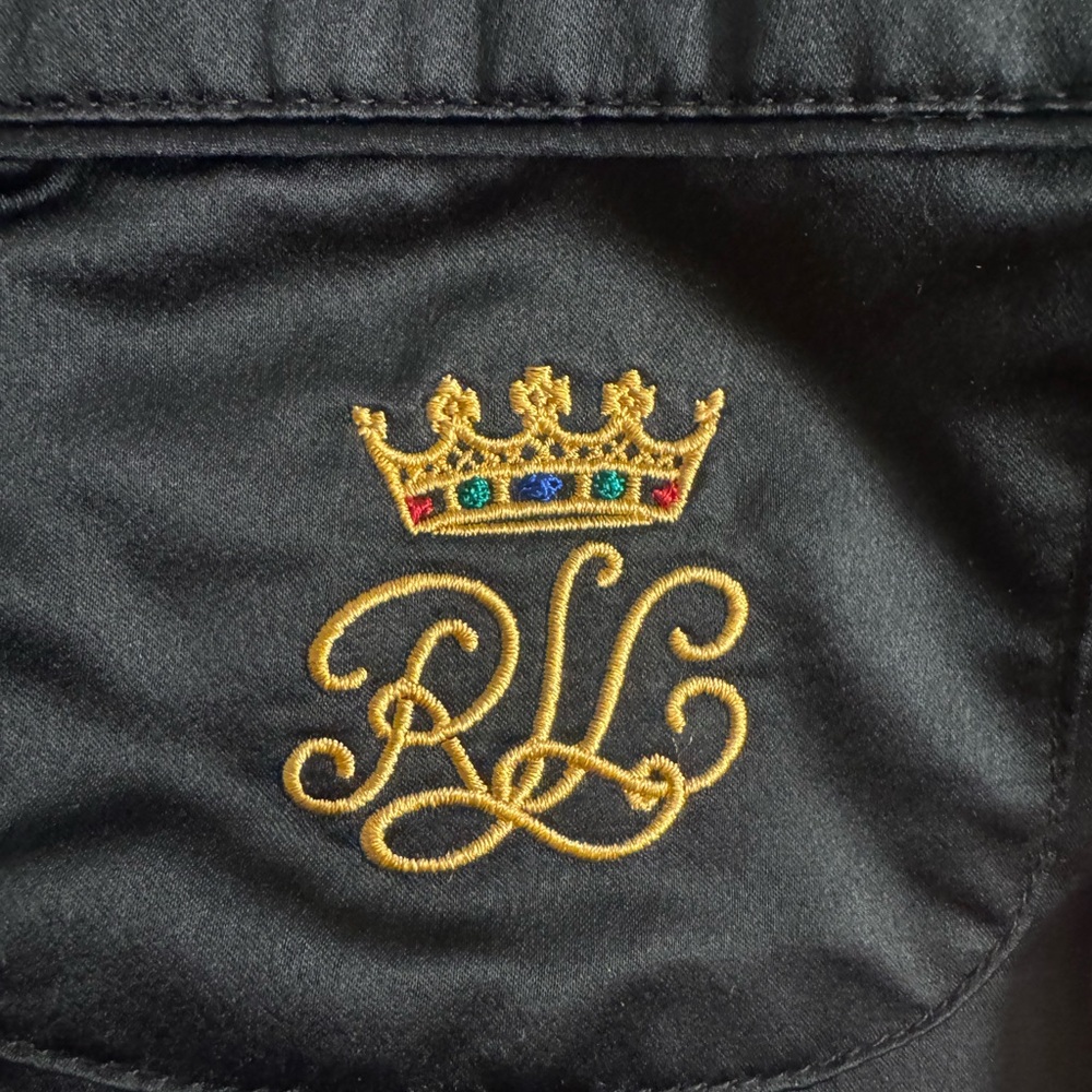 Ralph Lauren Black Satin Notched-Collar Pajamas Set - Picture 3 of 7